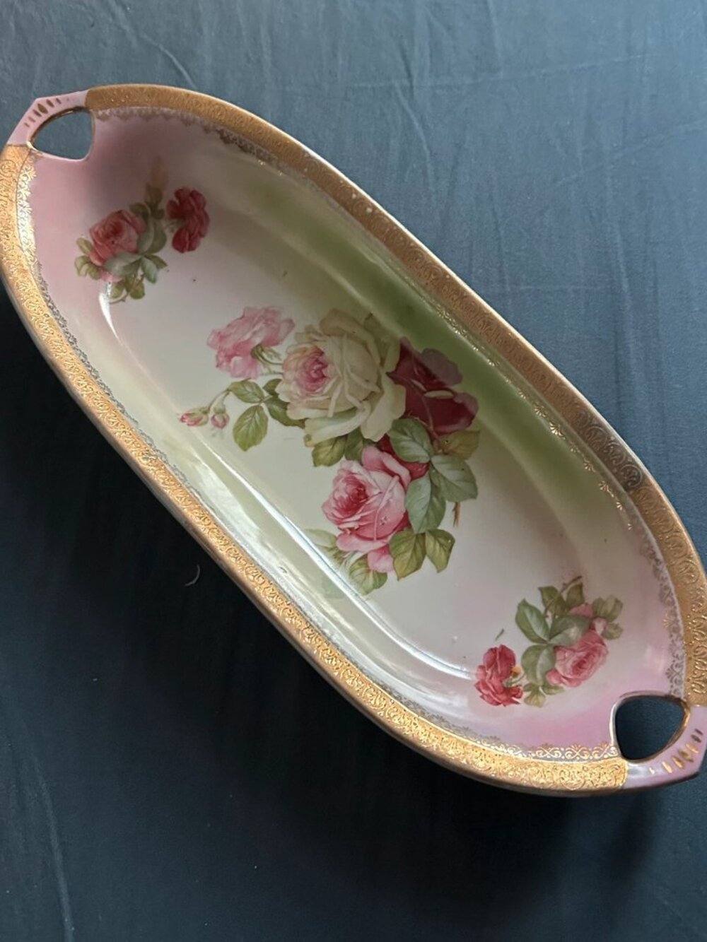 Vintage Thomas Sevres Hand painted Bavarian Relish Dish